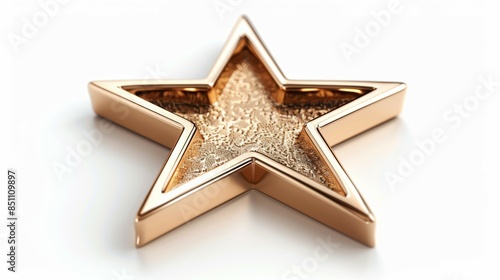 A gold star with a shiny surface photo