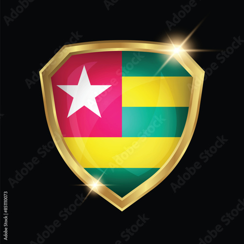 Togo Flag Golden Shield Logo