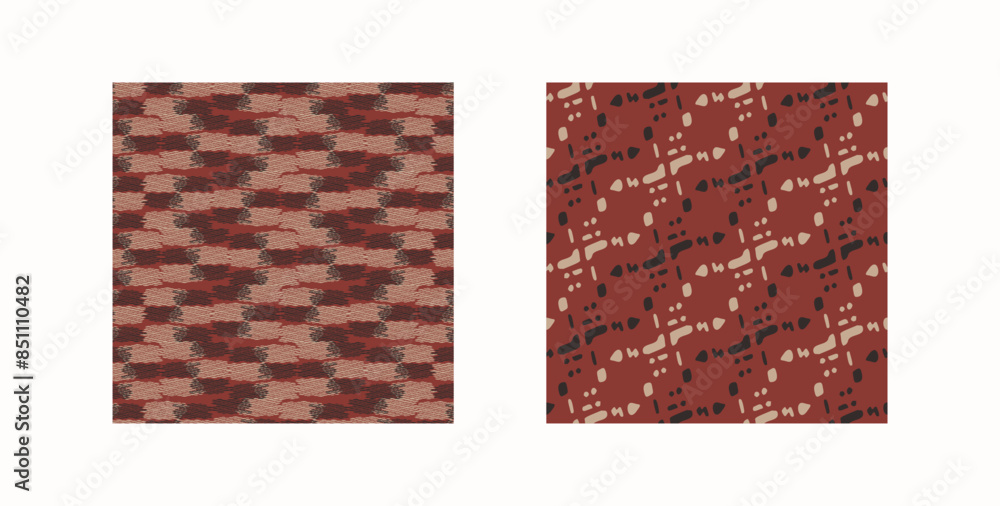 Shape Handwork Vetor de Tribal ethnic camouflage abstract pattern set design in fall ...