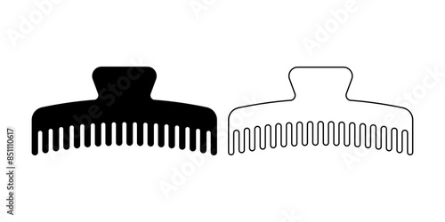 Claw clip icon set isolated on white background