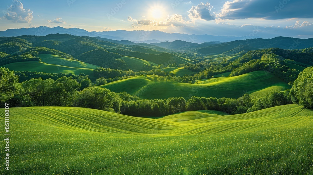 A scenic view of rolling hills and open fields, offering a peaceful and relaxing escape. A scenic view of rolling hills and open fields, offering a peaceful and relaxing escape.