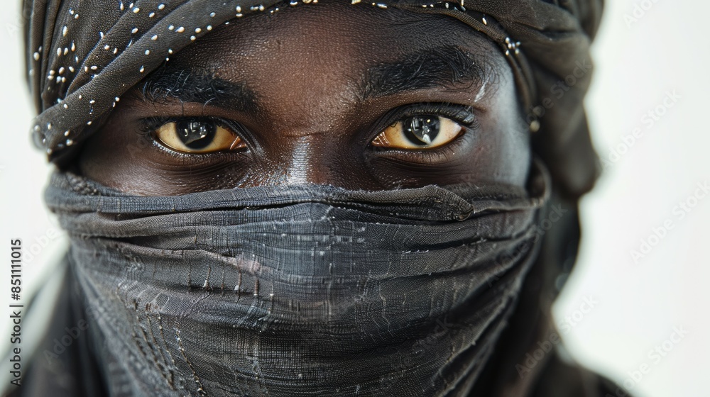 A man with a scarf covering his face A man with a scarf covering his face
