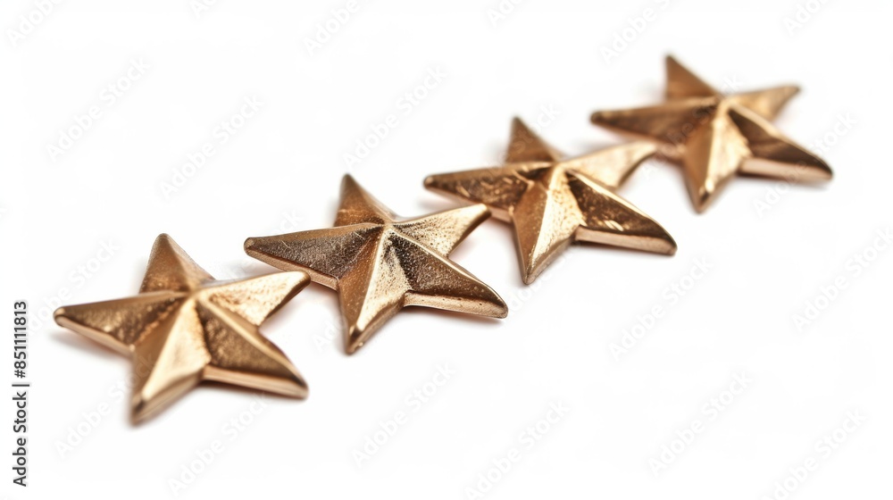 Four gold stars are lined up in a row Four gold stars are lined up in a row