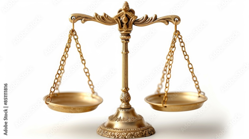 A gold scale with two chains hanging from it, background A gold scale with two chains hanging from it, background