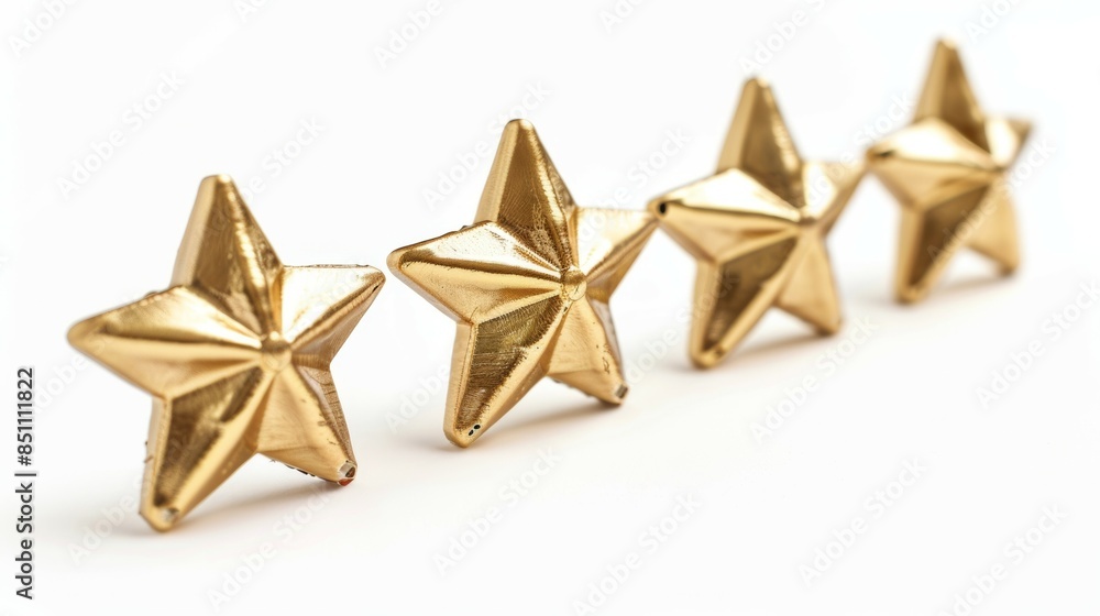 Four gold stars are lined up in a row Four gold stars are lined up in a row