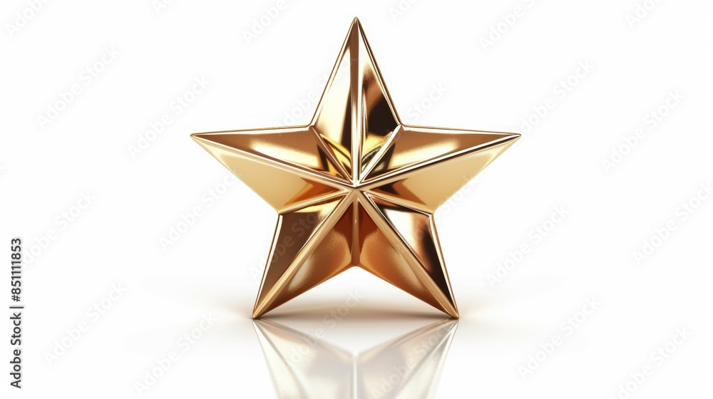 A gold star with a shiny surface A gold star with a shiny surface
