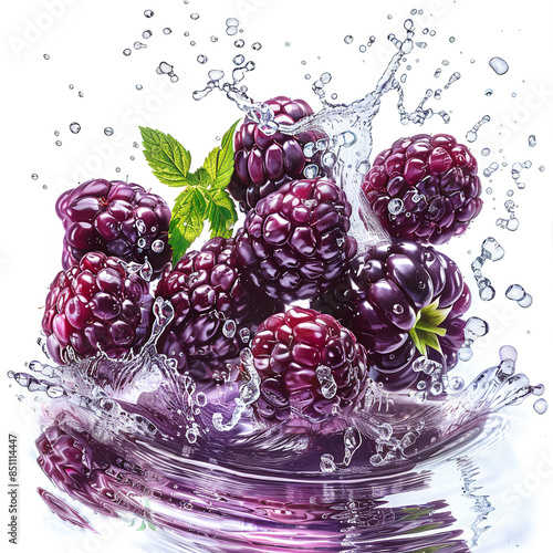 Boysenberry Splash Vibrant Water Droplets