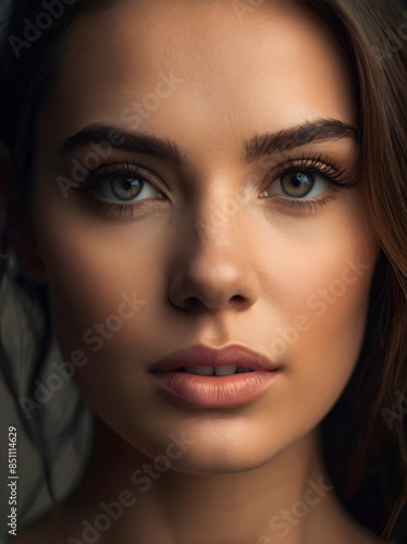 Wallpaper Mural Portrait of an attractive woman with a hyperrealistic, beautiful face. Torontodigital.ca