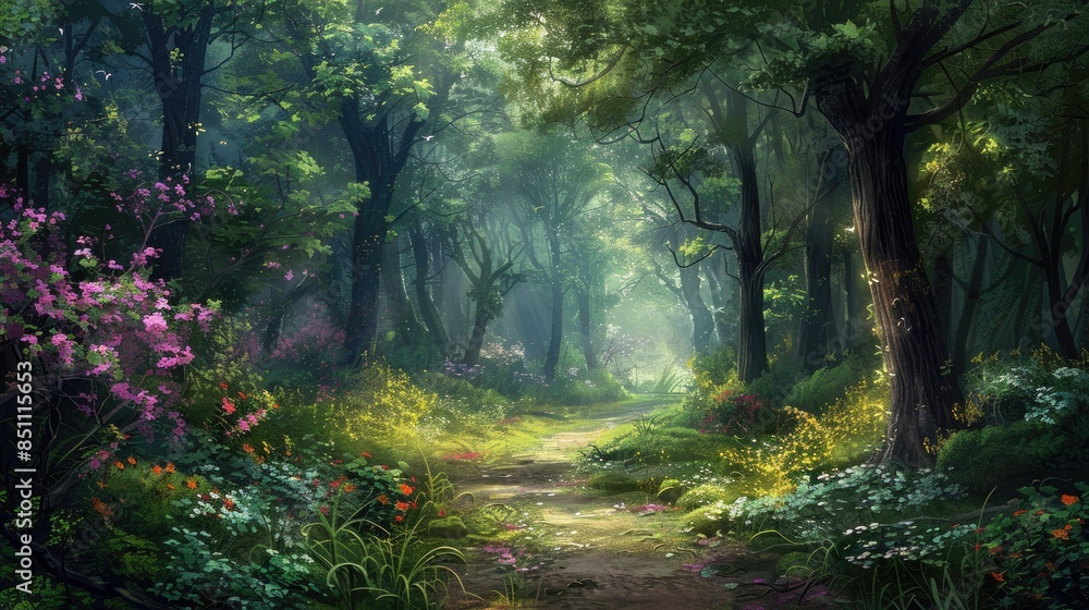 Fototapeta premium Beauty of nature can be witnessed in the path through the trees of the forest