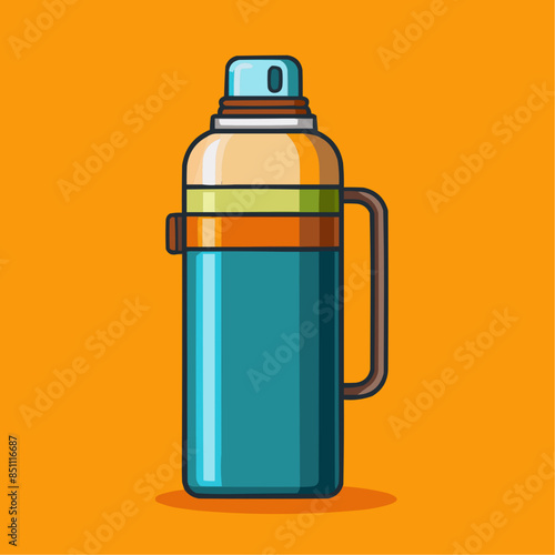 illustration of a bottle, thermos