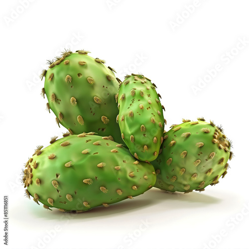 Cactus fruit fresh isolated white background