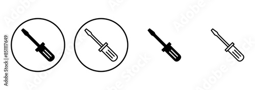 Screwdriver icon set. tools icon vector