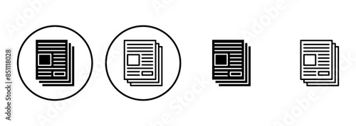 Newspaper icon set. news paper vector sign
