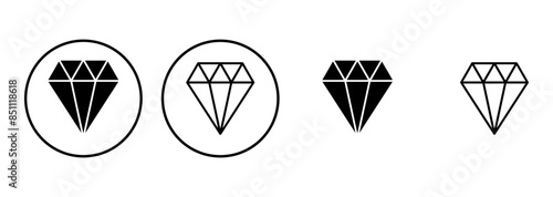 Diamond icon set. diamond gems vector icon.