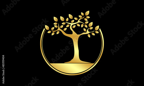 Gold tree illustration design vector