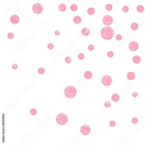 Polka Dot Invitation. Pink Fashion Effect. Christmas Illustration. Decorative Design. Golden Festive Card. New Year Painting. Rose Splatter Particles. Pink Polka Dot Invitation