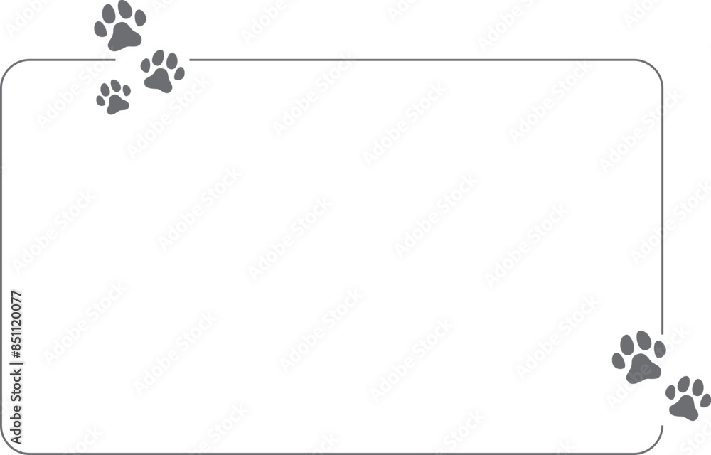 Dog Paw frames, Black Dog Paw silhouettes