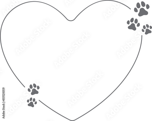 Dog Paw frames, Black Dog Paw silhouettes