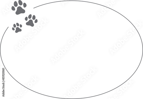 Dog Paw frames, Black Dog Paw silhouettes