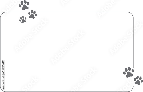 Dog Paw frames, Black Dog Paw silhouettes