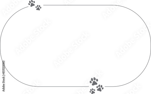 Dog Paw frames, Black Dog Paw silhouettes