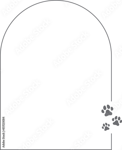 Dog Paw frames, Black Dog Paw silhouettes