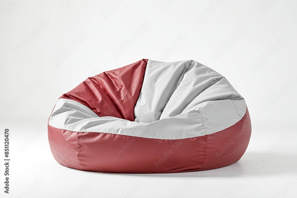 Red and Grey Bean Bag Chair on White Background Red and Grey Bean Bag Chair on White Background