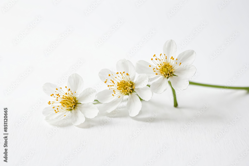Delicate White Flowers on a White Background Delicate White Flowers on a White Background