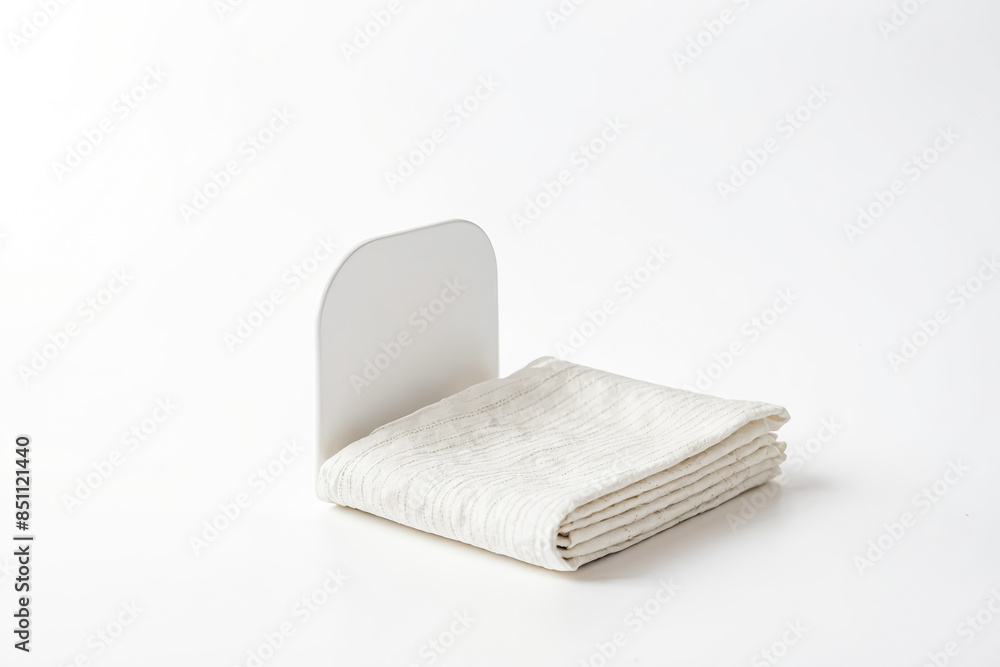 White Towel Holder and Folded Towel White Towel Holder and Folded Towel