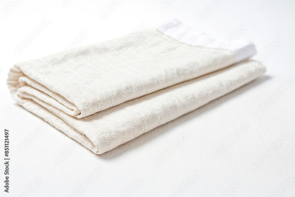 Folded White Fabric with White Background Folded White Fabric with White Background