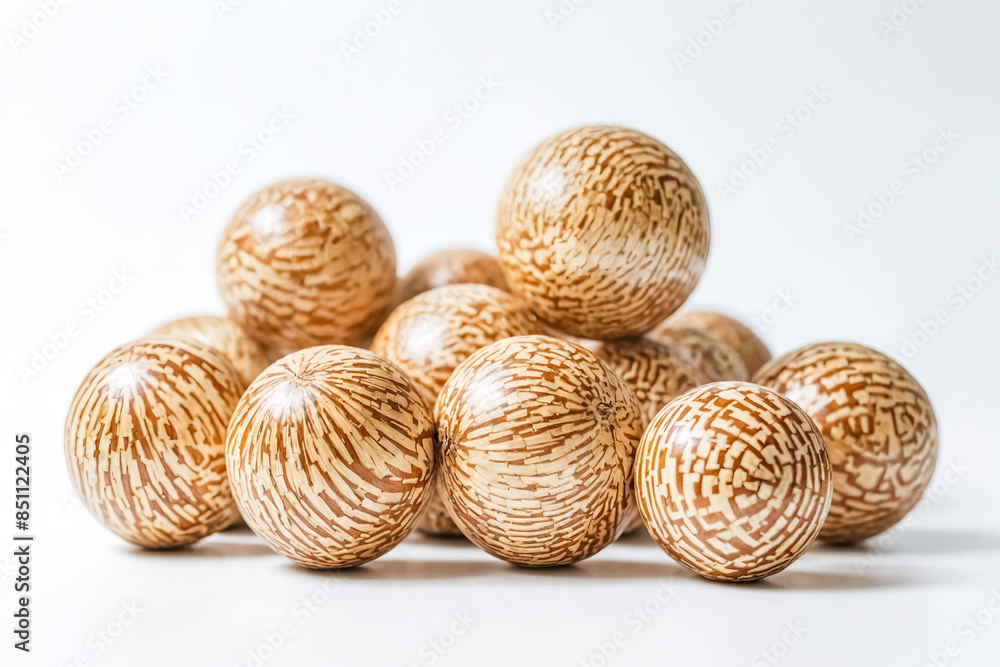 Closeup of Brown and White Patterned Balls Closeup of Brown and White Patterned Balls