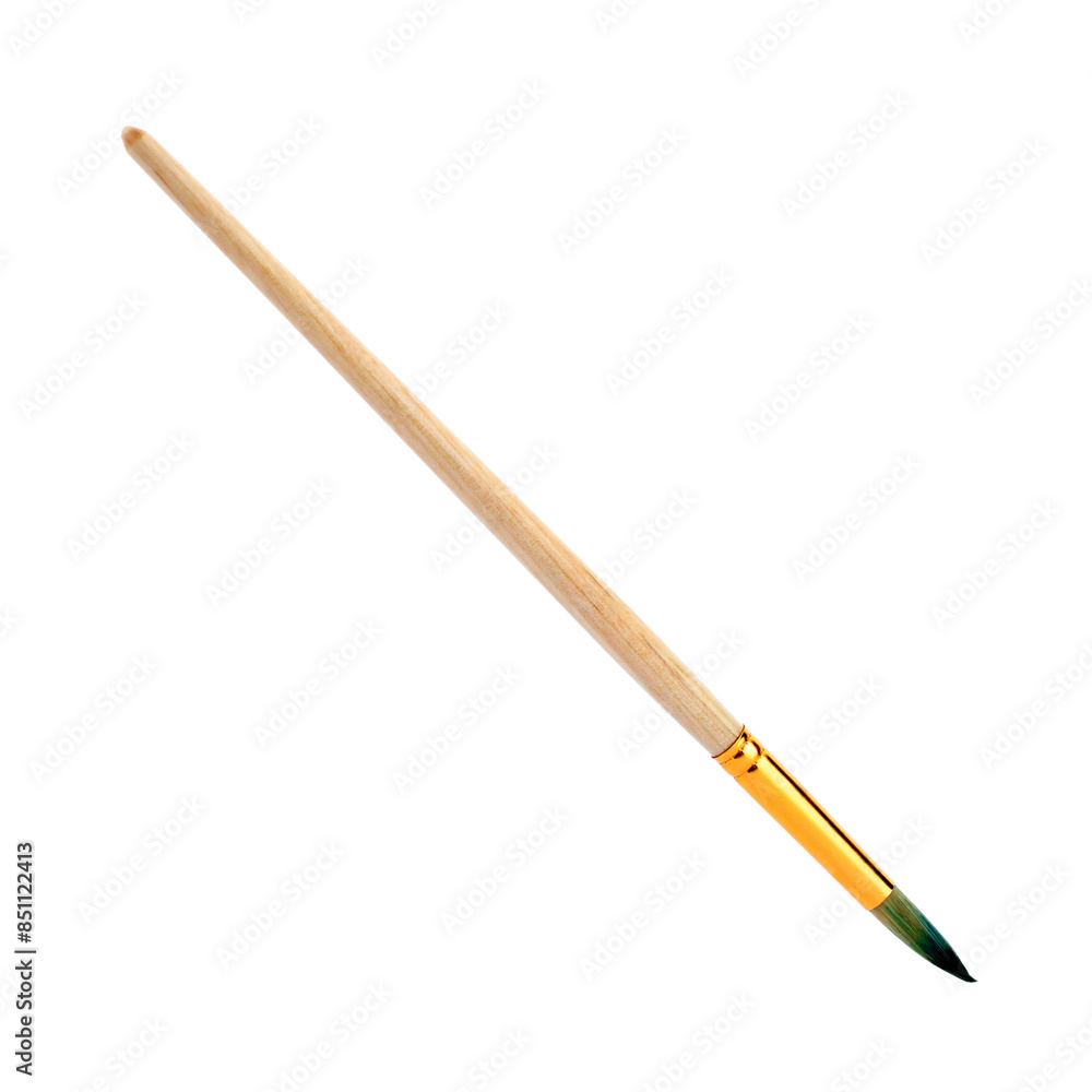 Paint brush with wooden handle isolated on white Paint brush with wooden handle isolated on white