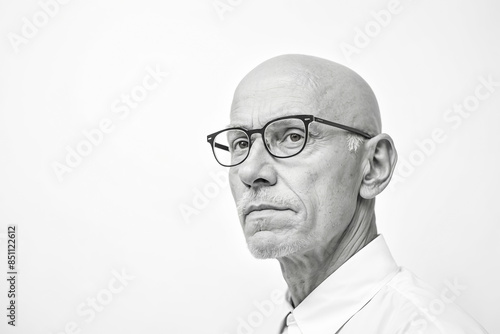 Portrait of a serious man in glasses