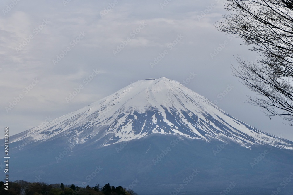 Mount Fuji is snow-capped year round. Mount Fuji is snow-capped year round.