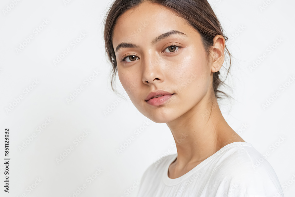 Young woman with natural beauty looking at camera Young woman with natural beauty looking at camera