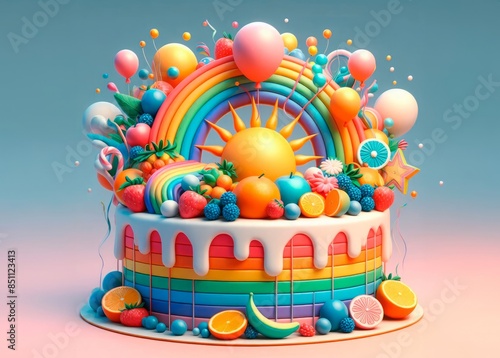 GeneConfectionery artistry, Fantasy food concept, Pastel colors, Playful design elements, Sugar rush theme,rated Image