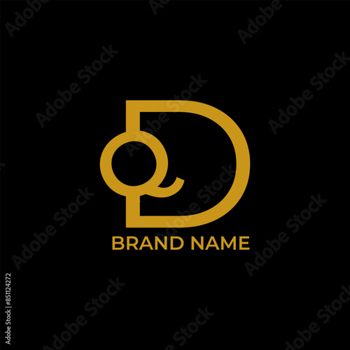 DQ, QD letter alphabet logo design
