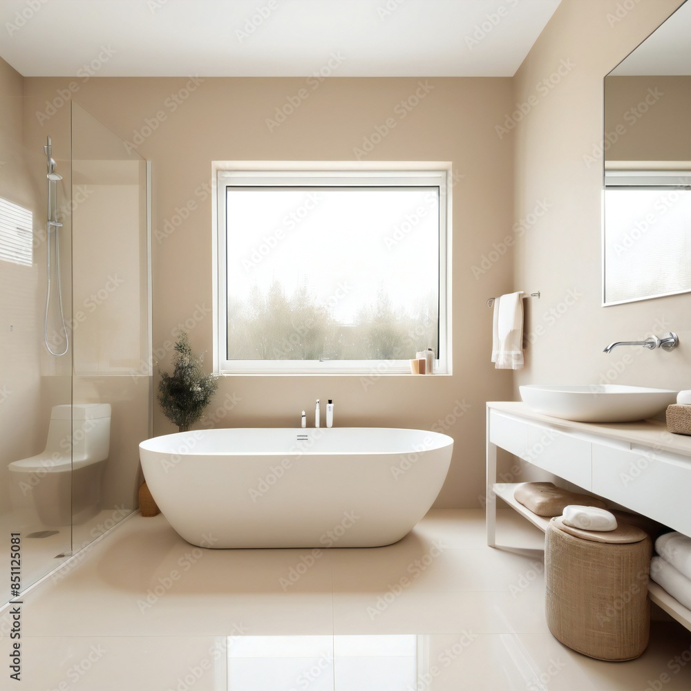 modern bathroom with towel and tiles modern bathroom with towel and tiles