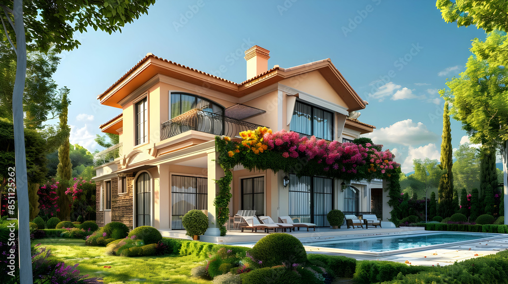 luxurious house with landscaped garden luxurious house with landscaped garden