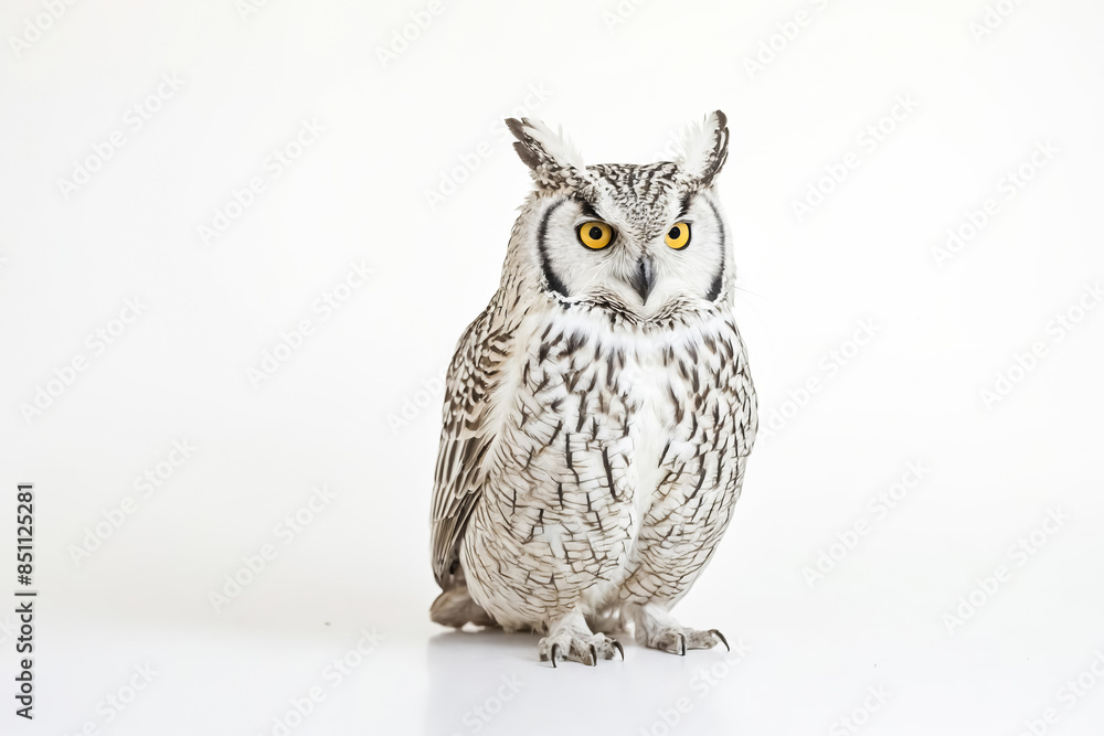 Obraz premium Close Up of Snowy Owl with Yellow Eyes