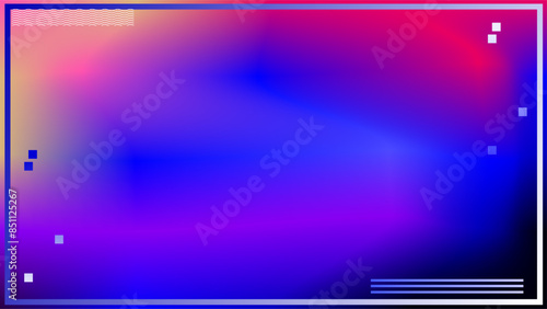 Sunset twilight colors mesh background with borders and creative geometric shapes