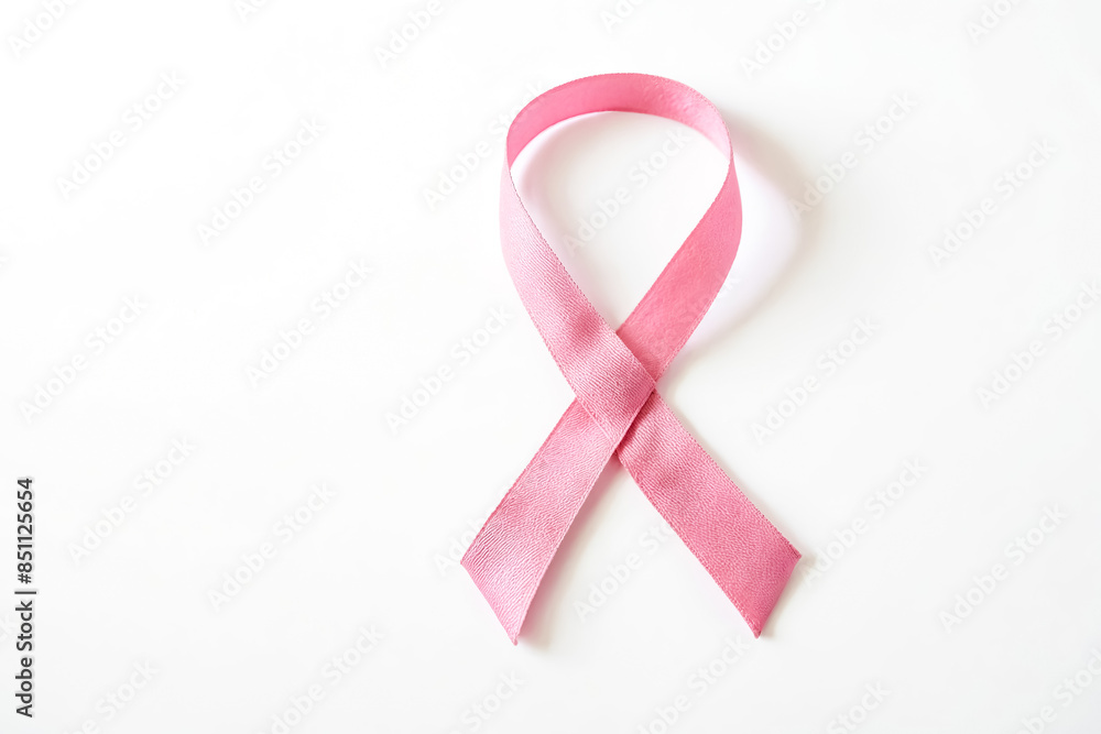 Pink Ribbon on White Background Pink Ribbon on White Background