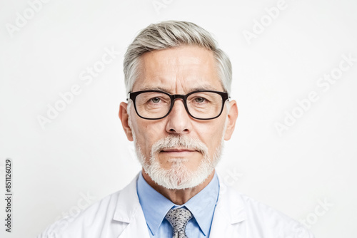 Portrait of a Senior Male Doctor Wearing Glasses