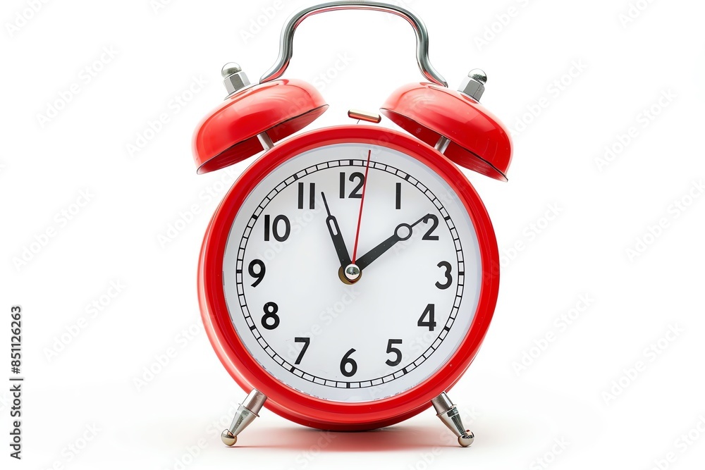 Classic red alarm clock isolated on white background. Classic red alarm clock isolated on white background.