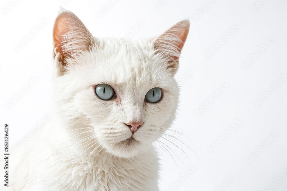 Close-up Portrait of a White Cat with Blue Eyes Close-up Portrait of a White Cat with Blue Eyes