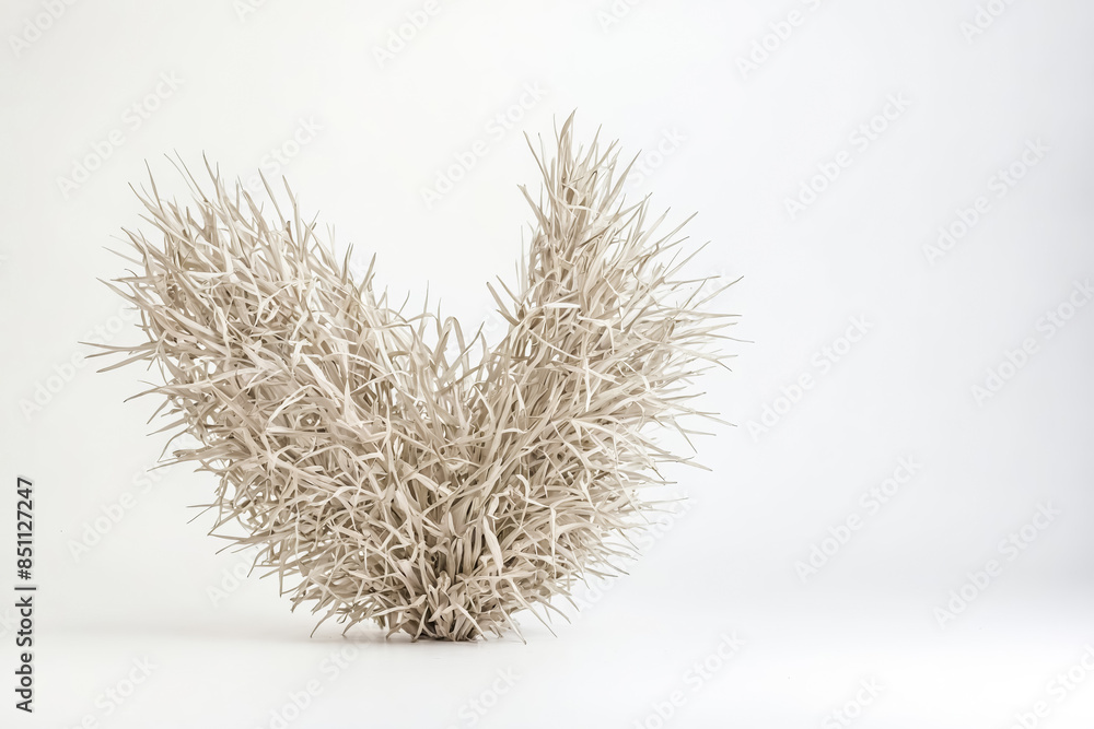 Obraz premium Dried Grass in Heart Shape