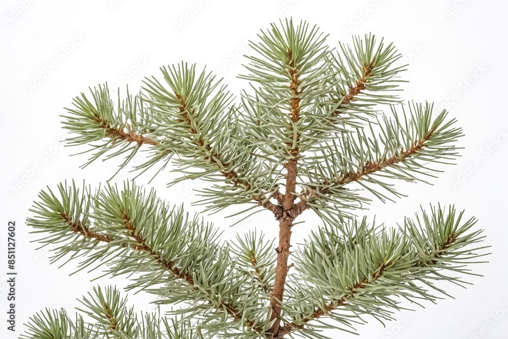 Pine Branch with White Background Pine Branch with White Background