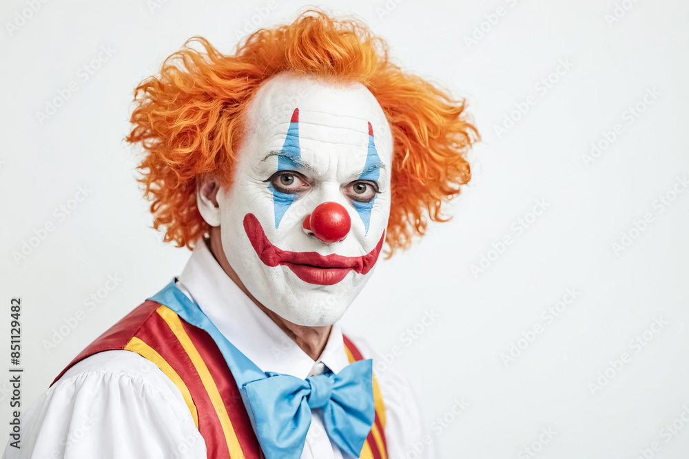 Portrait of a Clown with a Serious Expression Portrait of a Clown with a Serious Expression