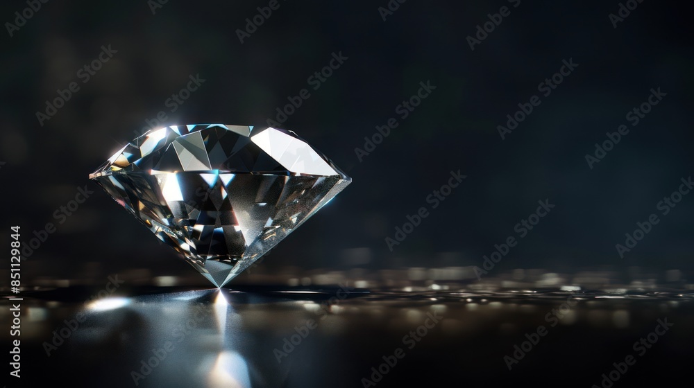 Diamond Reflection on a Dark Background