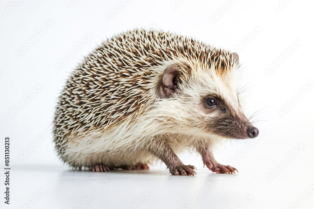 Fototapeta premium Hedgehog on White Background